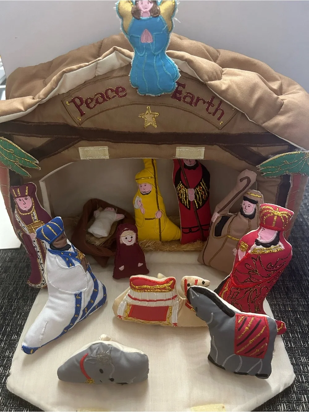 Vintage Nativity Set Alma’s Designs Fabric 15 Pc Plush Playset Philippines Made